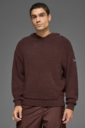 Textured Knit Hoodie - Brownstone