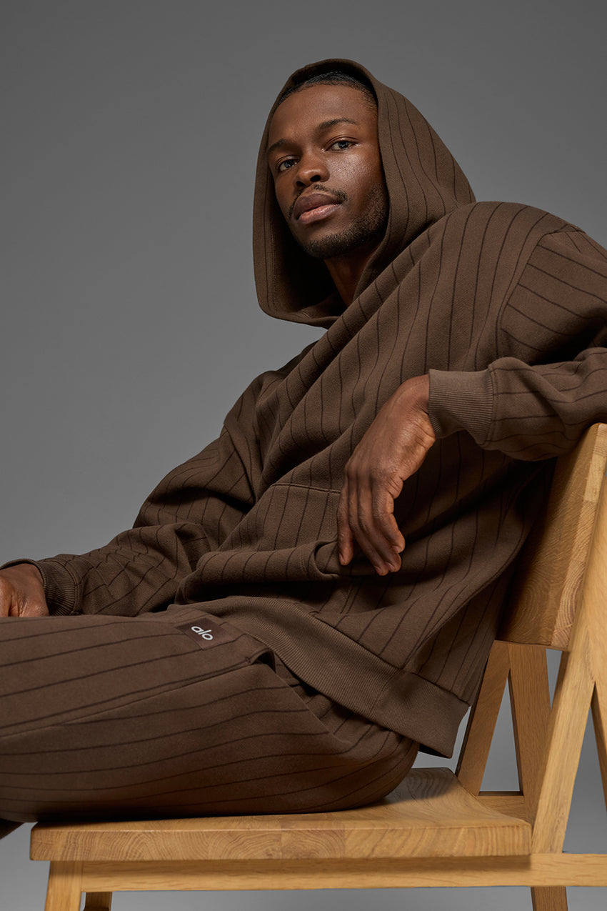 Pinstripe Hoodie - Espresso Pinstripe