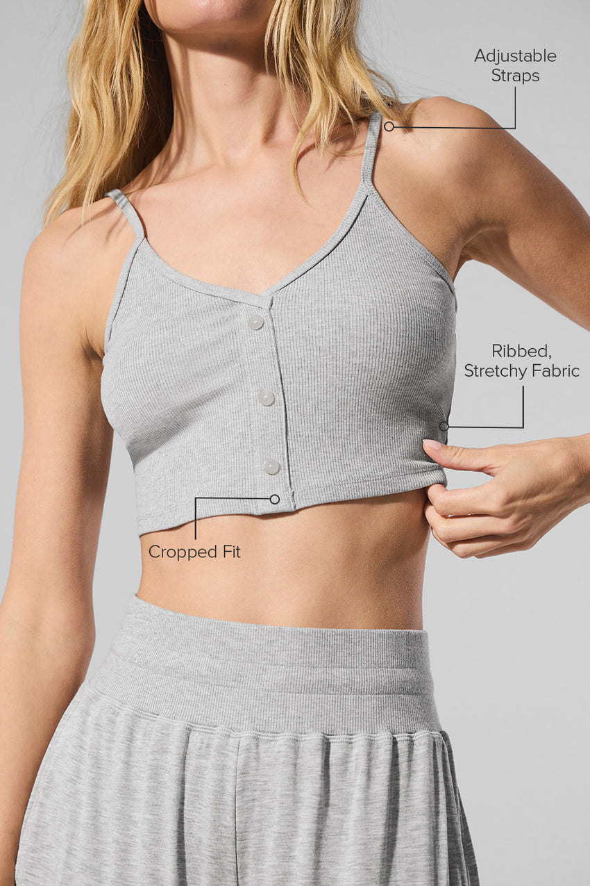 Ribbed Delicate Lounge Tank - Athletic Heather Grey