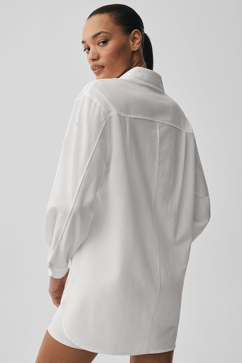 Dreamscape Button Down Long Sleeve - White