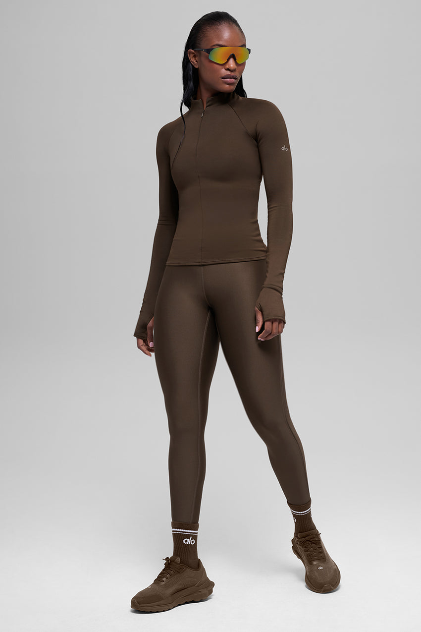 Airlift Winter Warm 1/4 Zip Long Sleeve - Espresso