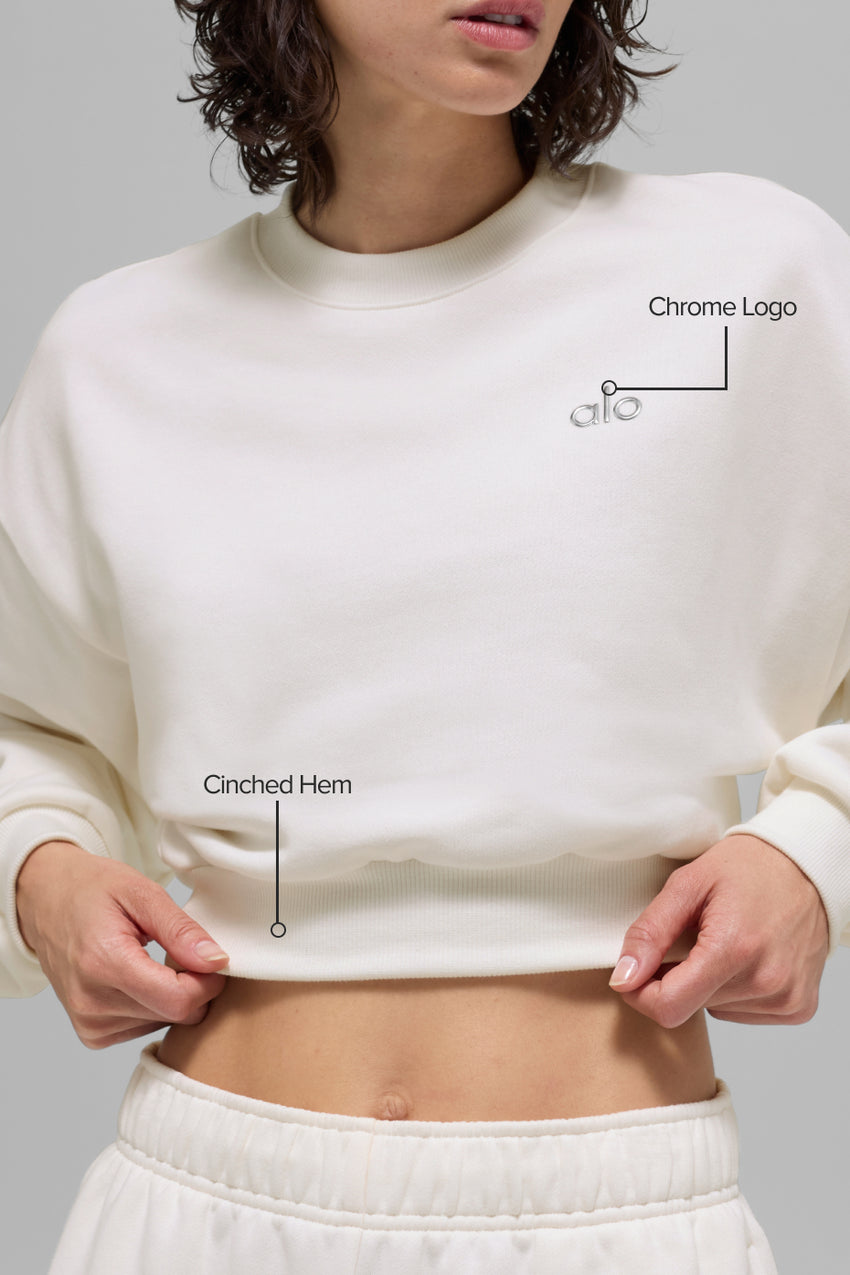 Cropped Accolade Crewneck - Ivory