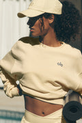 Cropped Accolade Crewneck - Candlelight Yellow