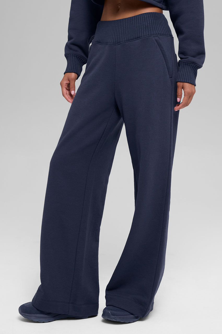 Serenity Wide Leg Sweatpant - Navy