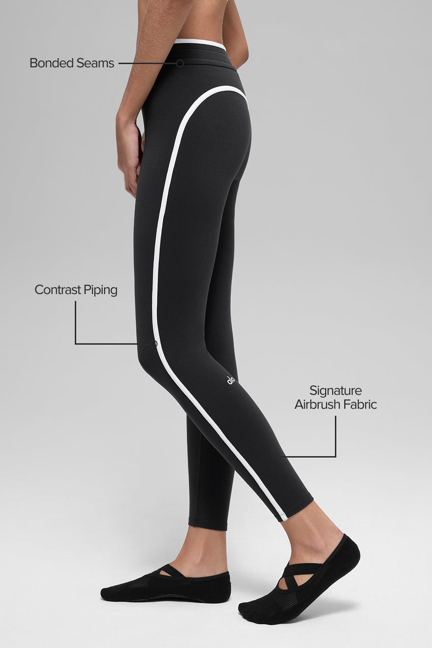Airbrush High-Waist Race Pace 7/8 Legging - Black/White