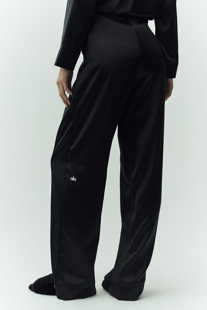 Silk Luminous Pant (Long) - Black