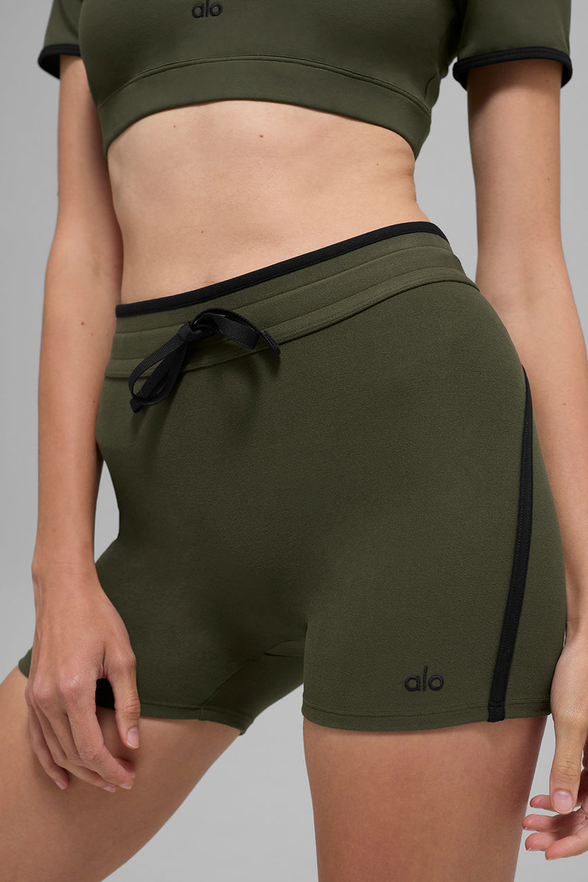 4" Airbrush High-Waist Race Pace Short - Green Olive/Black